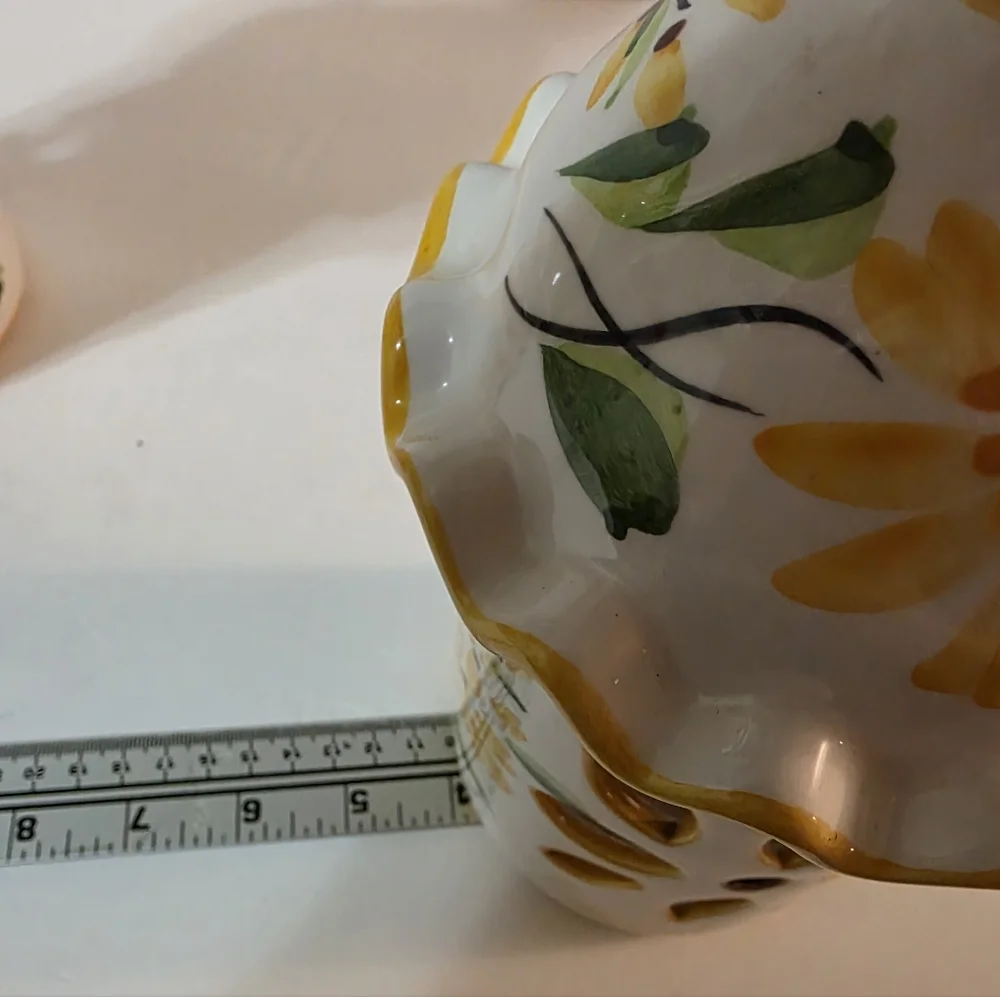 Vtg Art Pottery Candle Lanterns Flower Design